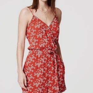 Loft red orange romper